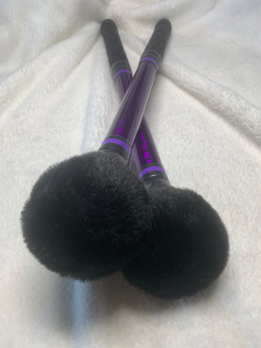 Vinilo morado minecraft bola negra peluda