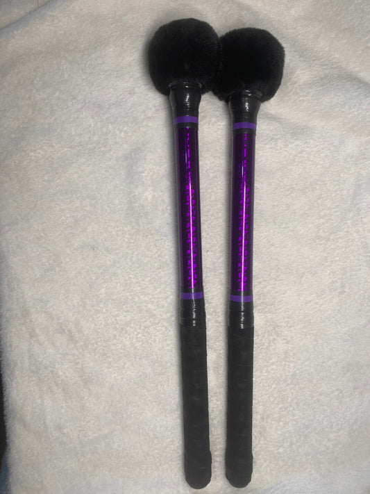 Vinilo morado minecraft bola negra peluda